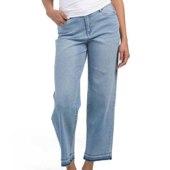 NEW D. JEANS High Waist Released Hem Wide Leg Ankle Jeans Light Wash 259 1M1 - Picture 2 of 5